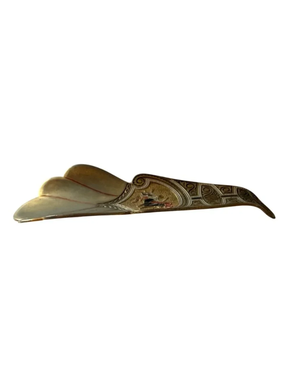 Vintage Spanish Matador Bull Shoe Horn Damascene Style Toledo Spain Souvenir
